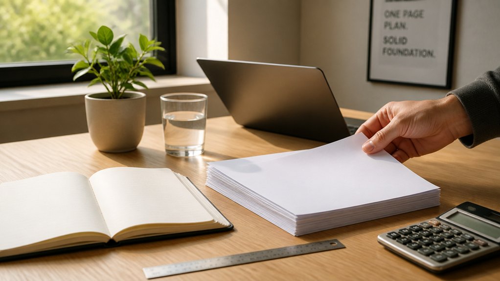 one page business execution plan